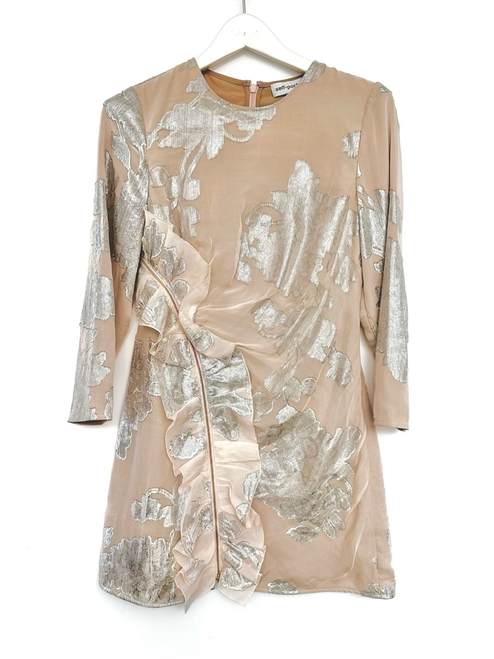 Self-Portrait SILK NWOT Metallic Fil Coupé Mini Dress